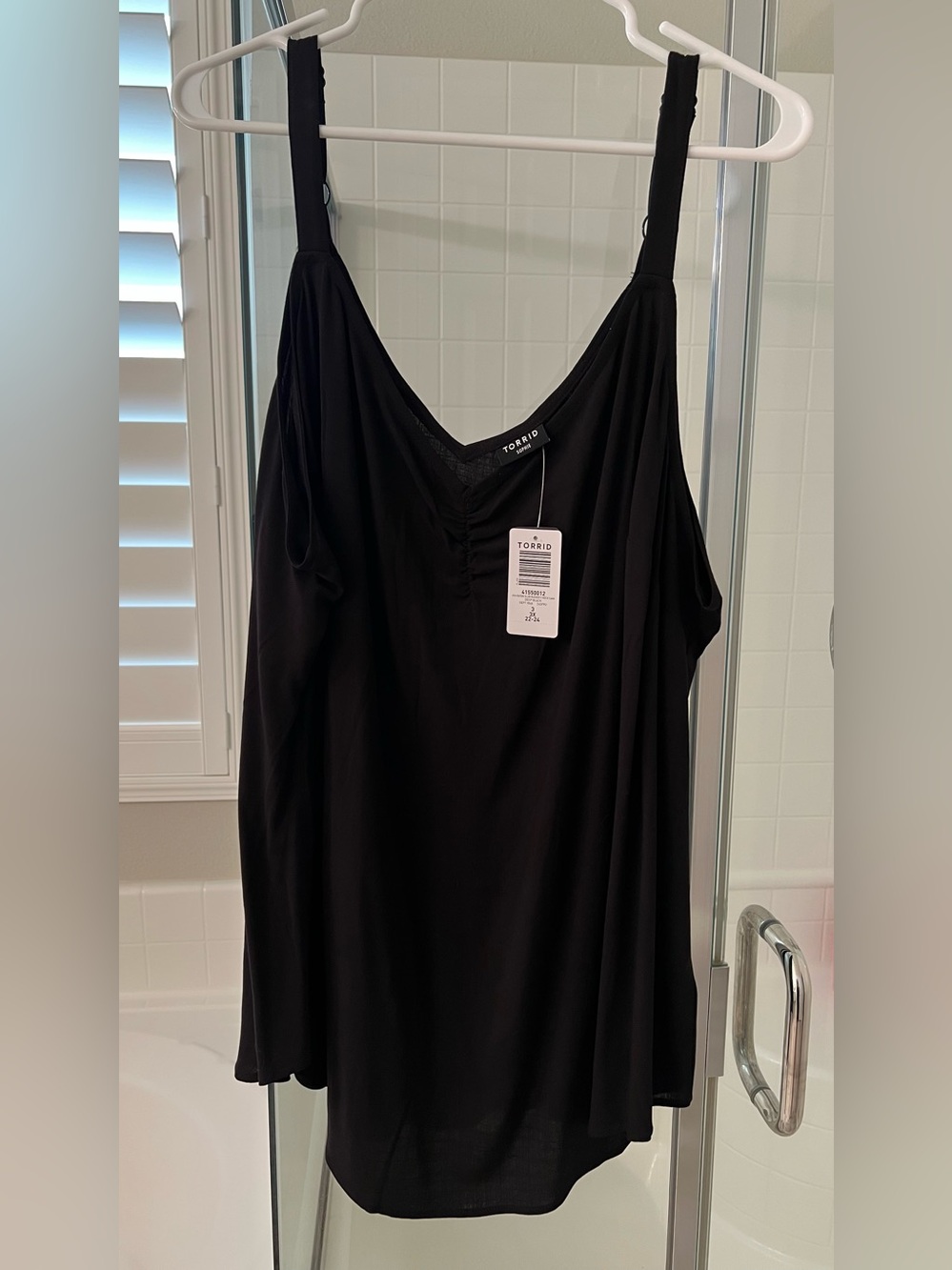 NWT Torrid Ava Black Ruched V-Neck Cami Tank Top Size 3 3X